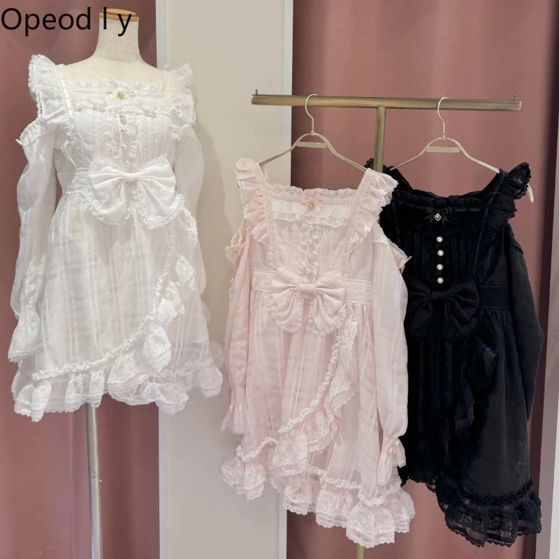 Japanese Liz Sweet Tulle Angel Petal Bow Irregular Long-sleeved Dress Spring Summer New Cute Girlish Temperament Princess Dress
Japanese Liz Sweet Tulle Angel Petal Bow Irregular Long-sleeved Dress Spring Summer New Cute Girlish Temperament Princess Dress
