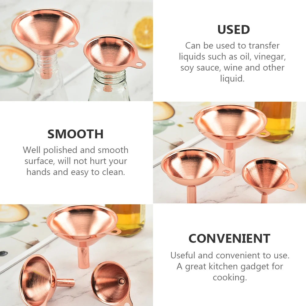 3pcs Mini Funnel Set Stainless Steel Kitchen Funnels Bottle Filling Tools Metal Gadgets for Oil Vinegar Soy Sauce Liquid
3pcs Mini Funnel Set Stainless Steel Kitchen Funnels Bottle Filling Tools Metal Gadgets for Oil Vinegar Soy Sauce Liquid