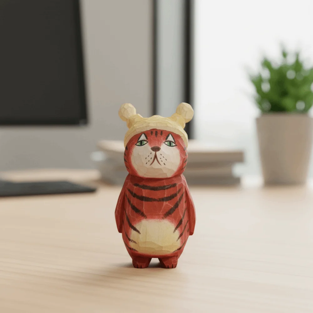 Cartoon Wood Carving Cat Ornament Handmade Traditional Hand Engraving Cat Decorations Unique Painted Cat Sculpture
Cartoon Wood Carving Cat Ornament Handmade Traditional Hand Engraving Cat Decorations Unique Painted Cat Sculpture