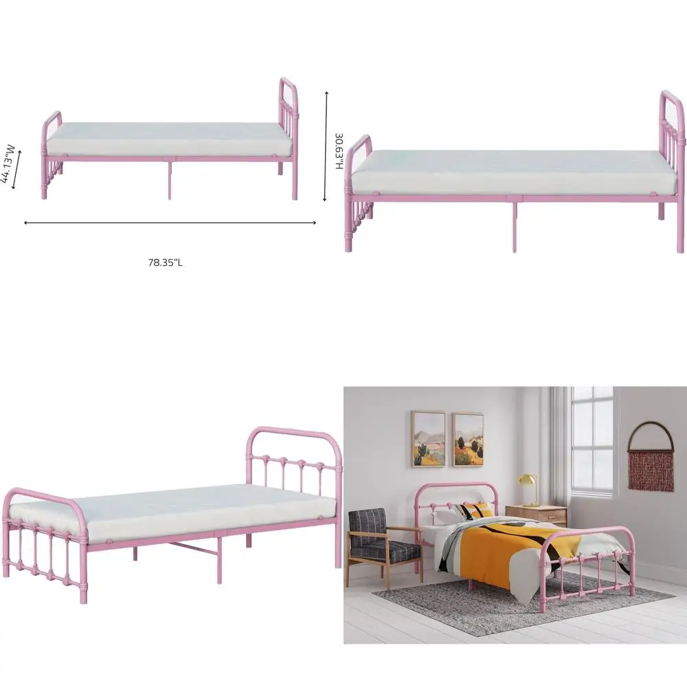 Винтажная стальная односпальная кровать для детей, розовая, не требует пружинного блока
Винтажная стальная односпальная кровать для детей, розовая, не требует пружинного блока