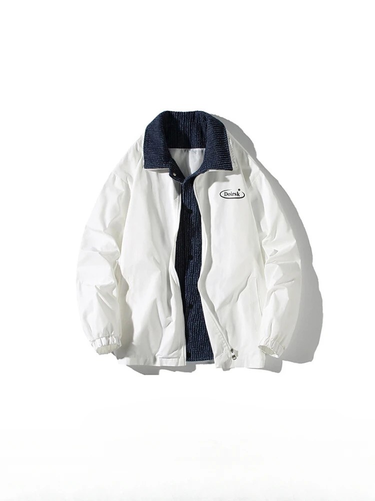 Spring Autumn Retro Simple Printed Fake Two-piece Lapel Jacket Men's Trendy High Street Handsome Loose Casual Couple Zipper Coat
Spring Autumn Retro Simple Printed Fake Two-piece Lapel Jacket Men's Trendy High Street Handsome Loose Casual Couple Zipper Coat