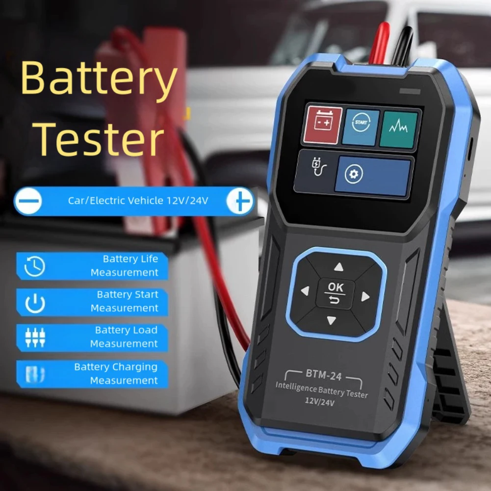 Car Battery Tester BTM24 with Reverse Polarity and Overvoltage Protection for 12V 24V Batteries High Definition Color Display
Car Battery Tester BTM24 with Reverse Polarity and Overvoltage Protection for 12V 24V Batteries High Definition Color Display