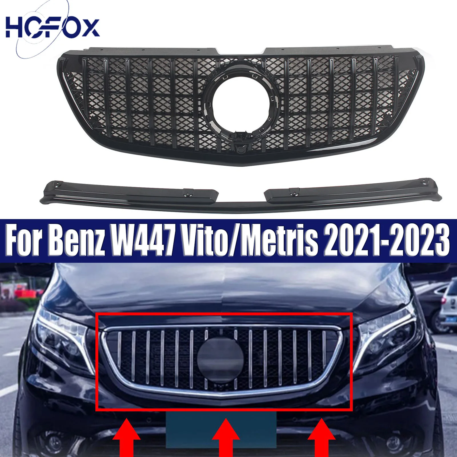 GT Style Front Radiator Grille Inlet Grill Tuning Accessories Middle Mesh Grid For Mercedes-Benz W447 Vito/Metris 2021-2023
GT Style Front Radiator Grille Inlet Grill Tuning Accessories Middle Mesh Grid For Mercedes-Benz W447 Vito/Metris 2021-2023