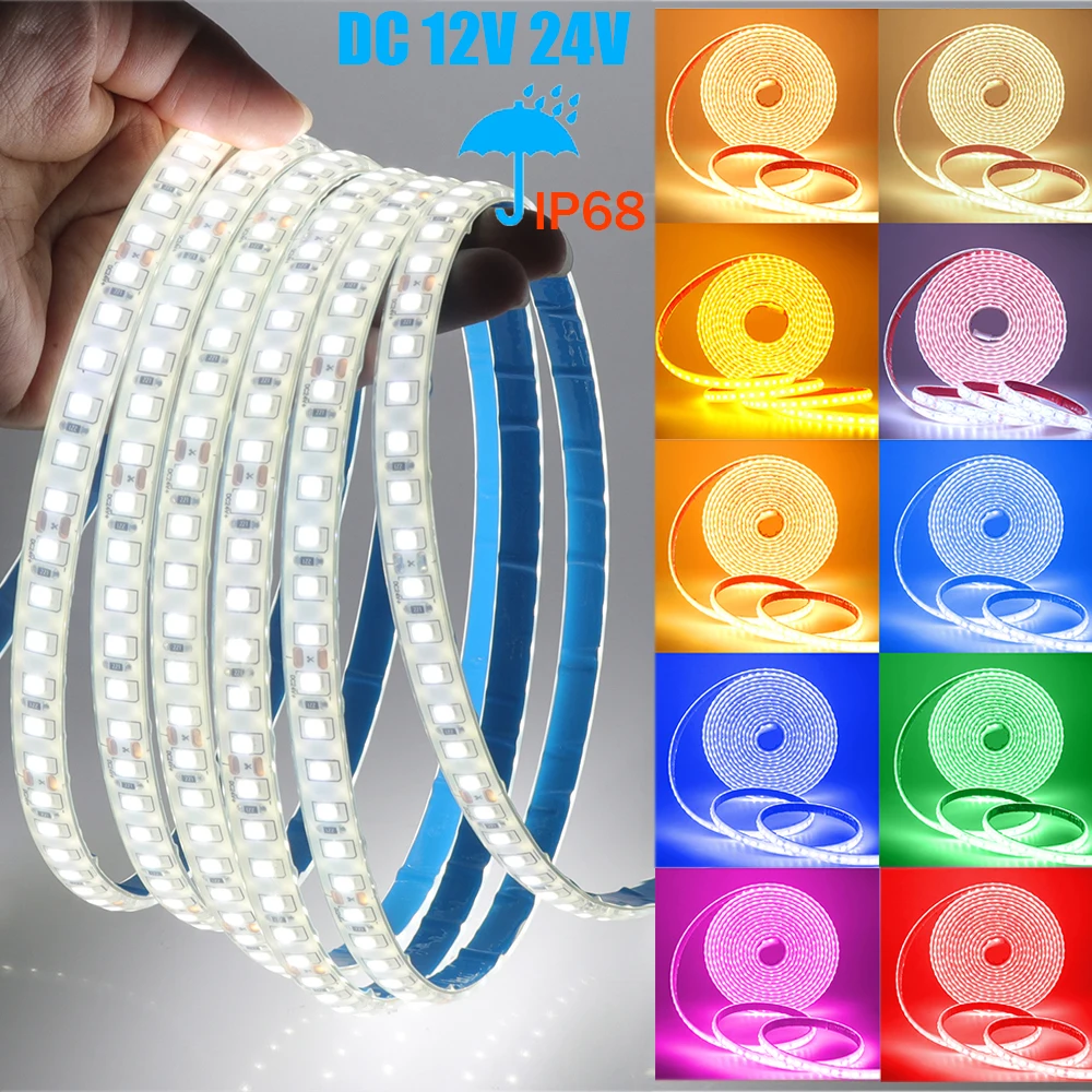 IP68 Waterproof LED strip Light 12V 24V 2835 120LEDs/M Flexible LED Tape Ribbon Rope Light underwater Outdoor for Swimming Pool
IP68 Waterproof LED strip Light 12V 24V 2835 120LEDs/M Flexible LED Tape Ribbon Rope Light underwater Outdoor for Swimming Pool