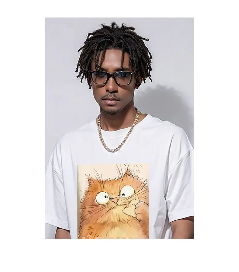 Kariys 2025 Summer Men's Women's T Shirt Cat Print Cotton Round Neck Short Sleeve Comfortable Casual T Shirt
Kariys 2025 Summer Men's Women's T Shirt Cat Print Cotton Round Neck Short Sleeve Comfortable Casual T Shirt