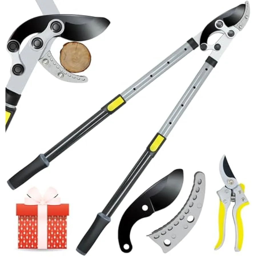 JARDINEER 3PCS Extendable Anvil Loppers Shears Set Branch Cutters Heavy Duty with 2 Inch Clean Cut Capacity 28-38.5" Telescopic
JARDINEER 3PCS Extendable Anvil Loppers Shears Set Branch Cutters Heavy Duty with 2 Inch Clean Cut Capacity 28-38.5" Telescopic