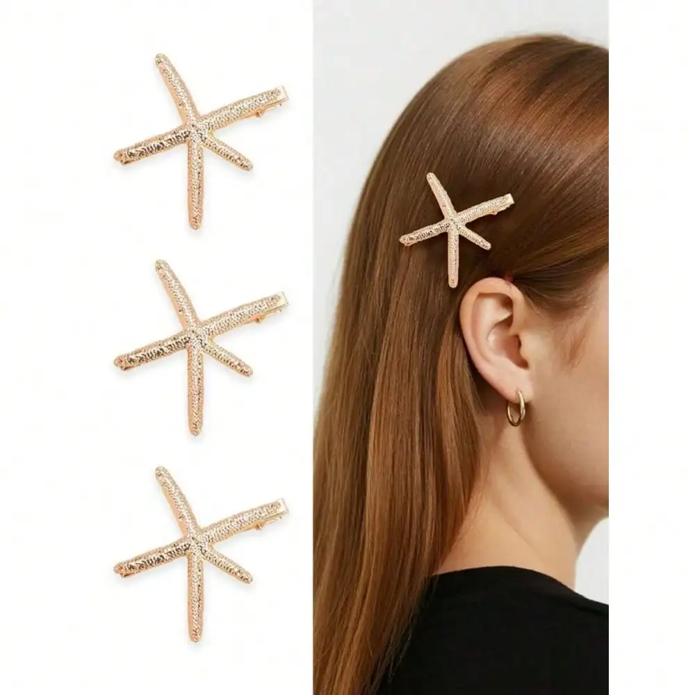 2pcs Vintage Faux Pearl Decor Starfish Shaped Hair Clip Stylish Hair Bun Maker Accessory, Suitable For Women And Girls For Daily Wear ,Flat Claw Clip, Claw Clips, Clips For Hair, Hair Slide, Hair Claws, School Stuff
2pcs Vintage Faux Pearl Decor Starfish Shaped Hair Clip Stylish Hair Bun Maker Accessory, Suitable For Women And Girls For Daily Wear ,Flat Claw Clip, Claw Clips, Clips For Hair, Hair Slide, Hair Claws, School Stuff