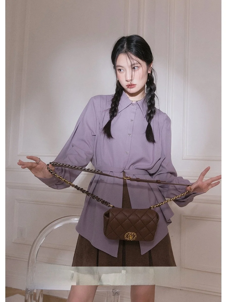 Женская свободная блузка COTRE Wing в винтажном стиле, фиолетовая, с плиссировкой на талии, длинными рукавами и свободным кроем
Женская свободная блузка COTRE Wing в винтажном стиле, фиолетовая, с плиссировкой на талии, длинными рукавами и свободным кроем