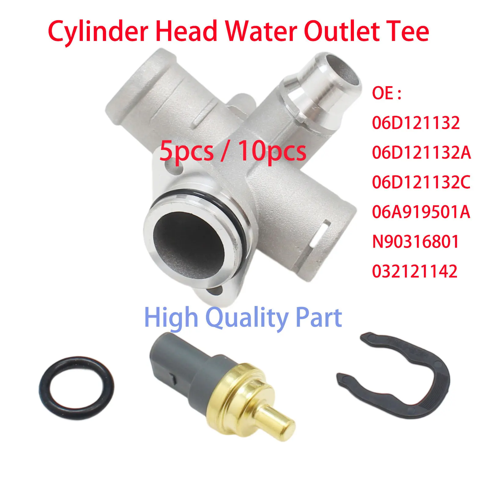 5pcs Cylinder Head Water Outlet Tee 06D121132 06D121132A 06D121132C 06A919501A N90316801 032121142 For Audi A4 A6 For Seat Exeo
5pcs Cylinder Head Water Outlet Tee 06D121132 06D121132A 06D121132C 06A919501A N90316801 032121142 For Audi A4 A6 For Seat Exeo