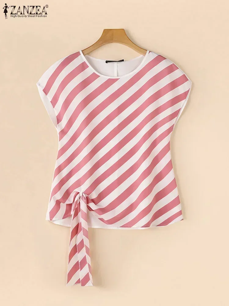 ZANZEA 2025 Summer Fashion Belted Tunics Casual Korean Striped Printed Tops Casual Loose Short Sleeve Blouse Holiday Vintage Top
ZANZEA 2025 Summer Fashion Belted Tunics Casual Korean Striped Printed Tops Casual Loose Short Sleeve Blouse Holiday Vintage Top