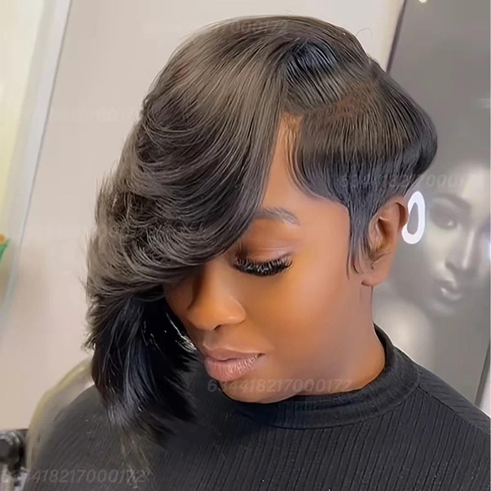 Прямые парики из натуральных волос Стрижка пикси Многослойный короткий боб с предварительно выщипанной челкой Бразильские волосы Кепка машинного производства для чернокожих женщин
Прямые парики из натуральных волос Стрижка пикси Многослойный короткий боб с предварительно выщипанной челкой Бразильские волосы Кепка машинного производства для чернокожих женщин