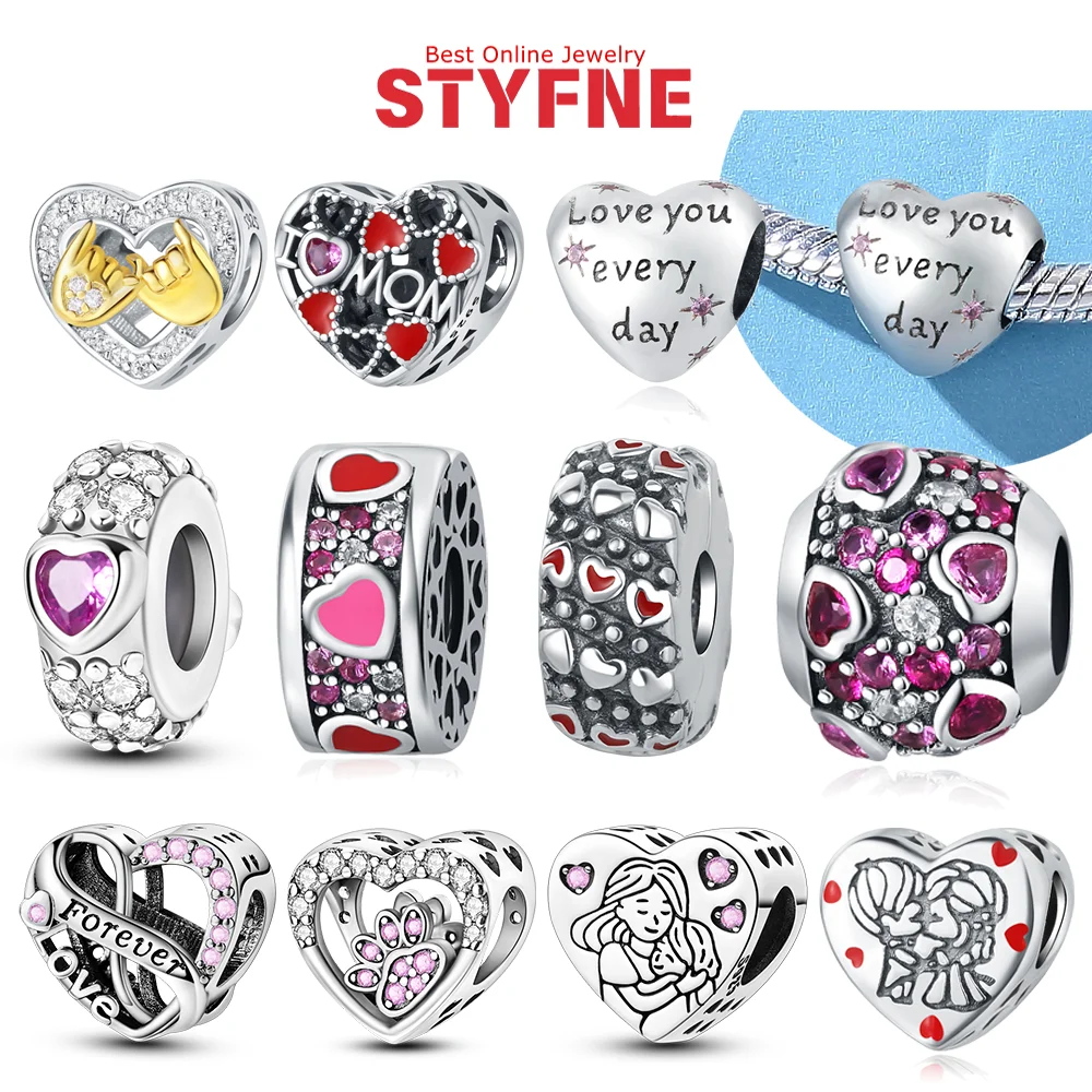 925 Sterling Silver Love Hand in Hand Beads Colored Zircon Heart Charms for Women Fine DIY Birthday Bracelet Jewelry Gifts
925 Sterling Silver Love Hand in Hand Beads Colored Zircon Heart Charms for Women Fine DIY Birthday Bracelet Jewelry Gifts