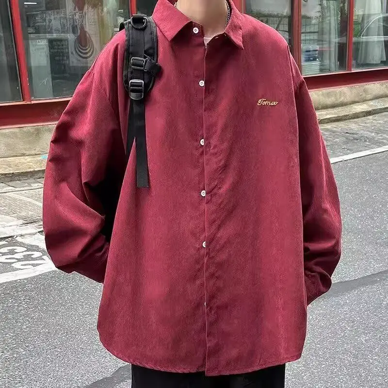 Spring New Sle Wine Red Long Sve Men's irt Loose Casual Thin Stand Fit Polyester Fiber Youth Trend Spring 2025
Spring New Sle Wine Red Long Sve Men's irt Loose Casual Thin Stand Fit Polyester Fiber Youth Trend Spring 2025