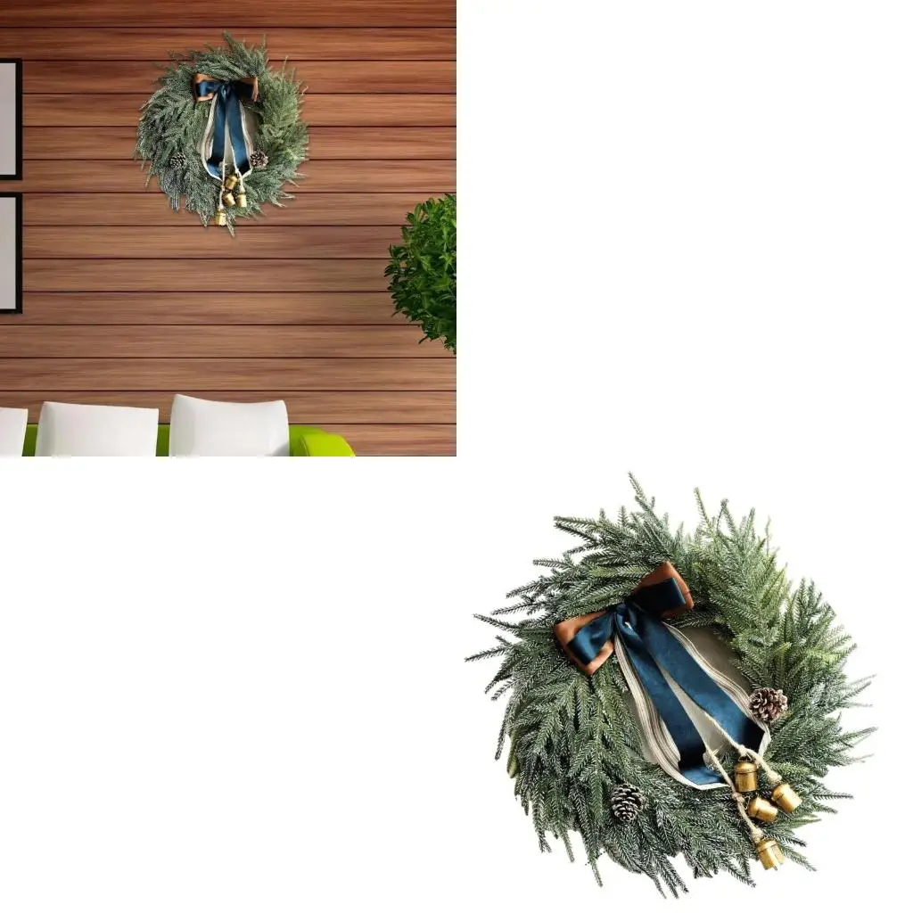 Traditional Holiday Wreath Decors for Entryway or Porch with Pine Cones Bells
Traditional Holiday Wreath Decors for Entryway or Porch with Pine Cones Bells