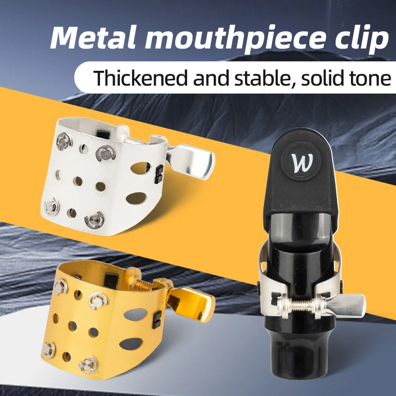 Weishengbao Saxophone Mouthpiece Clip for Alto, Tenor, and Soprano Saxophones, Bakelite Mouthpiece Clip, Gold and Silver
Weishengbao Saxophone Mouthpiece Clip for Alto, Tenor, and Soprano Saxophones, Bakelite Mouthpiece Clip, Gold and Silver