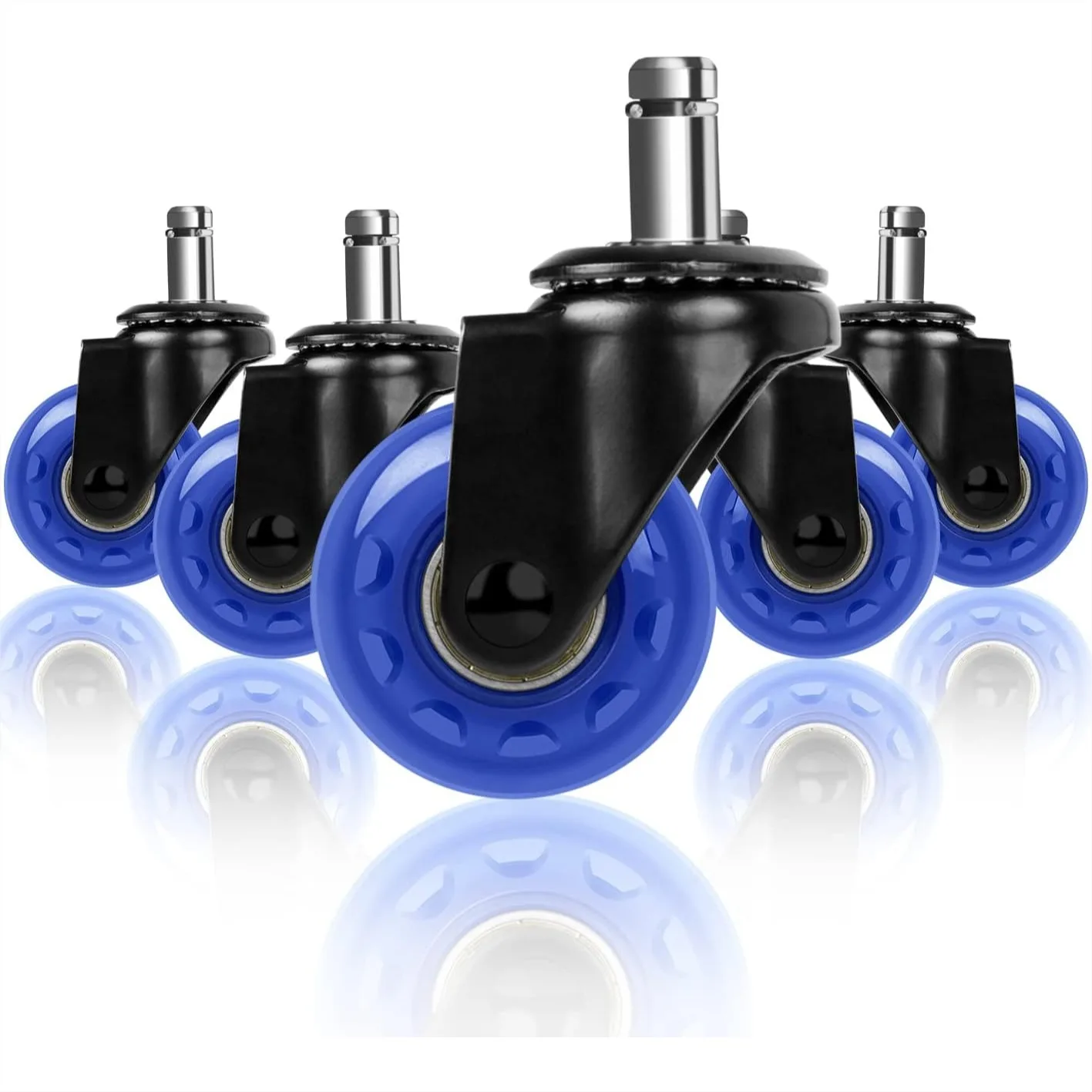 2" Heavy Duty Office Chair Casters Replacement, Smooth Rolling for Hardwood & Carpet, Universal Fit 7/16" x 7/8" (Set of 5)
2" Heavy Duty Office Chair Casters Replacement, Smooth Rolling for Hardwood & Carpet, Universal Fit 7/16" x 7/8" (Set of 5)