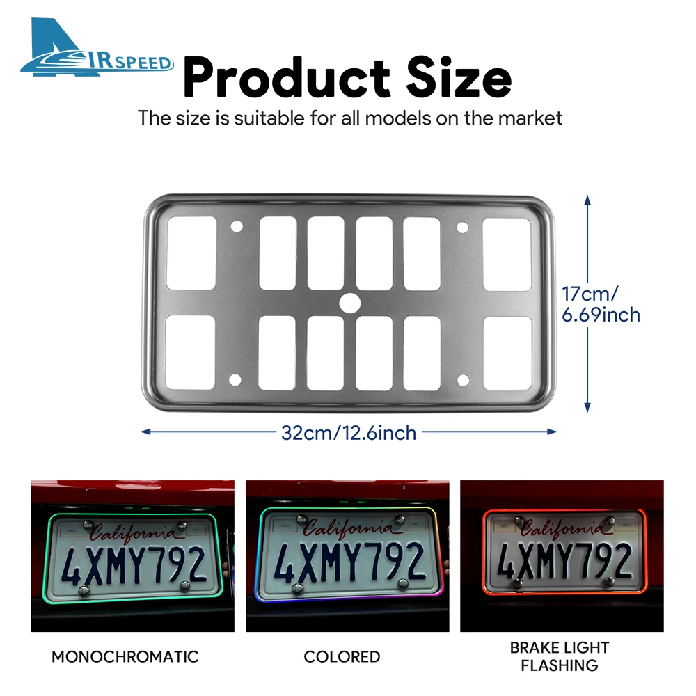 Color Led License Number Plate Light Electroplated Frame ABS for US Canada Car App Colorful with Brake Warning Function
Color Led License Number Plate Light Electroplated Frame ABS for US Canada Car App Colorful with Brake Warning Function