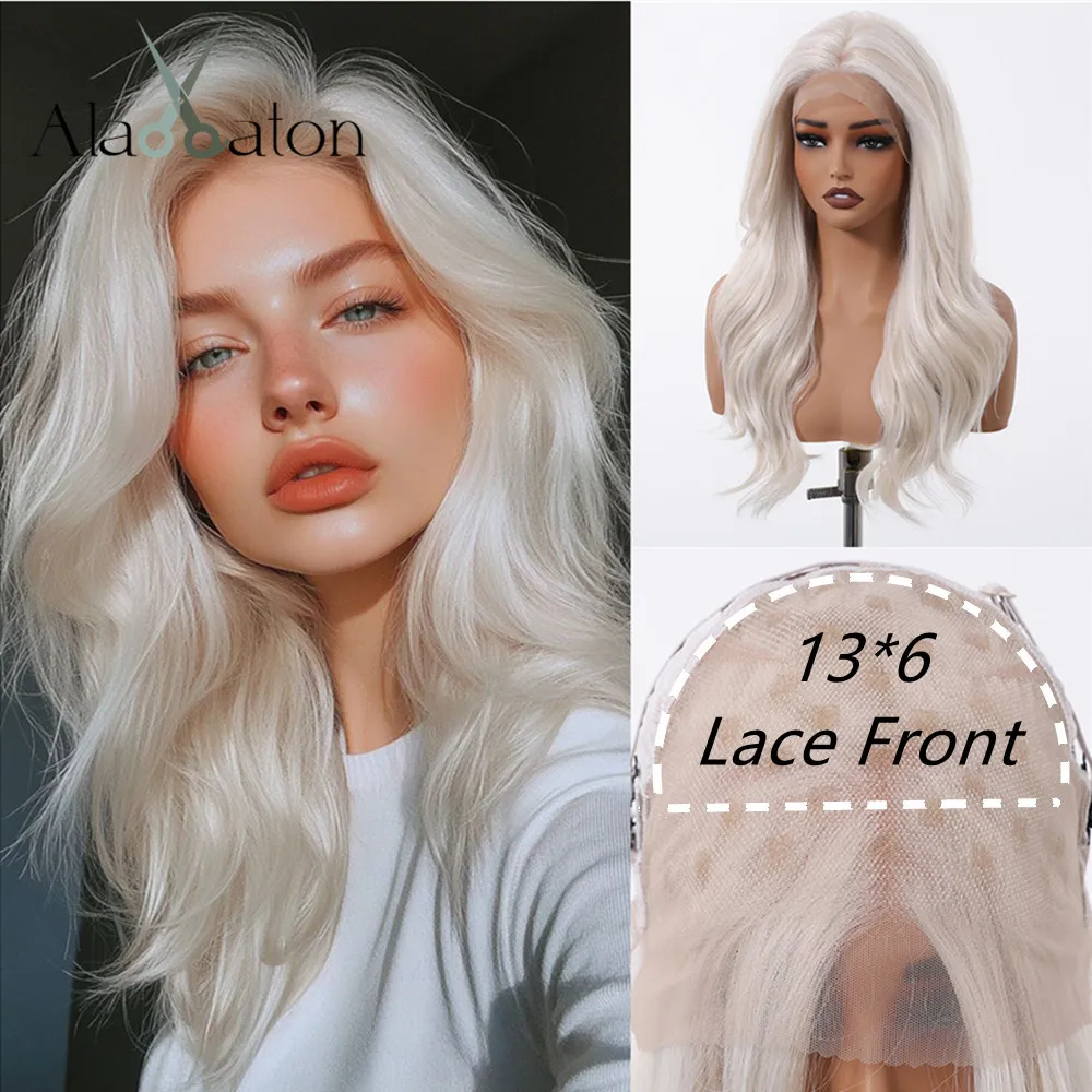 ALAN EATON Platinum Blonde Synthetic Lace Wig 13*6 Lace Front Wig Light Blonde Long Body Wavy Wig for Party Daily Heat Resistant
ALAN EATON Platinum Blonde Synthetic Lace Wig 13*6 Lace Front Wig Light Blonde Long Body Wavy Wig for Party Daily Heat Resistant
