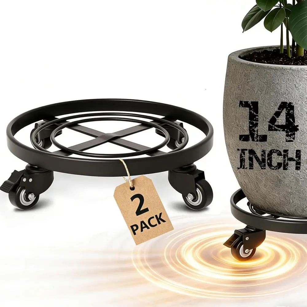 Heavy-Duty 14 Dual Rolling Plant Stands with Lockable Casters for Indoor/Outdoor Use
Heavy-Duty 14 Dual Rolling Plant Stands with Lockable Casters for Indoor/Outdoor Use