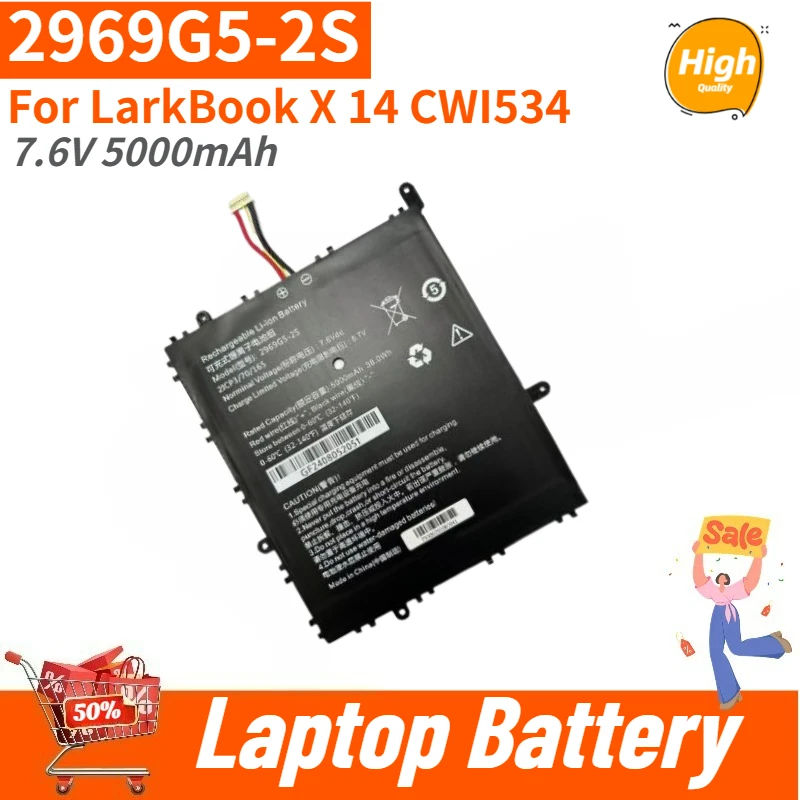2969G5-2S High Quality Laptop Battery 7.6V 5000mAh For LarkBook X 14 CWI534 For Chuwi Brand New Replacement Battery
2969G5-2S High Quality Laptop Battery 7.6V 5000mAh For LarkBook X 14 CWI534 For Chuwi Brand New Replacement Battery