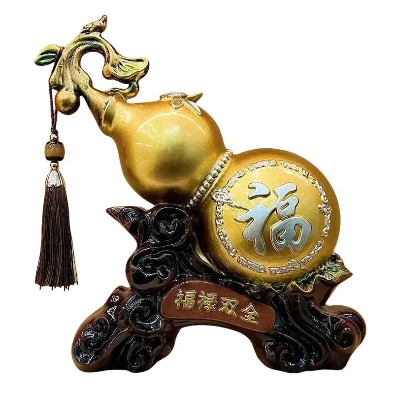 Fulu Shuangquan, New Year's festive gourd ornaments, living room, TV cabinet handicrafts, home decorations
Fulu Shuangquan, New Year's festive gourd ornaments, living room, TV cabinet handicrafts, home decorations