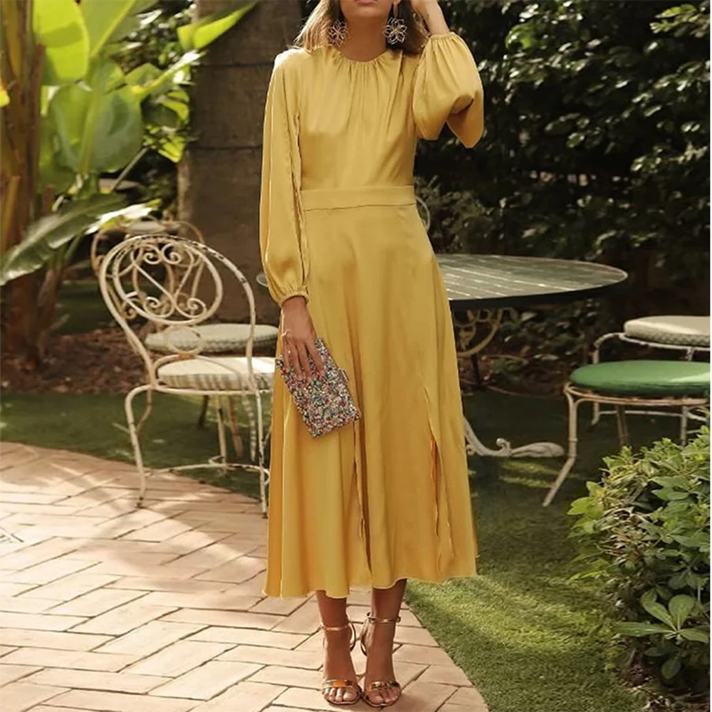 New Fashionable Women Dress French Elegant Solid Color Long Skirt Round Neck Pleated Belt High Waist Long Sleeve Dress
New Fashionable Women Dress French Elegant Solid Color Long Skirt Round Neck Pleated Belt High Waist Long Sleeve Dress