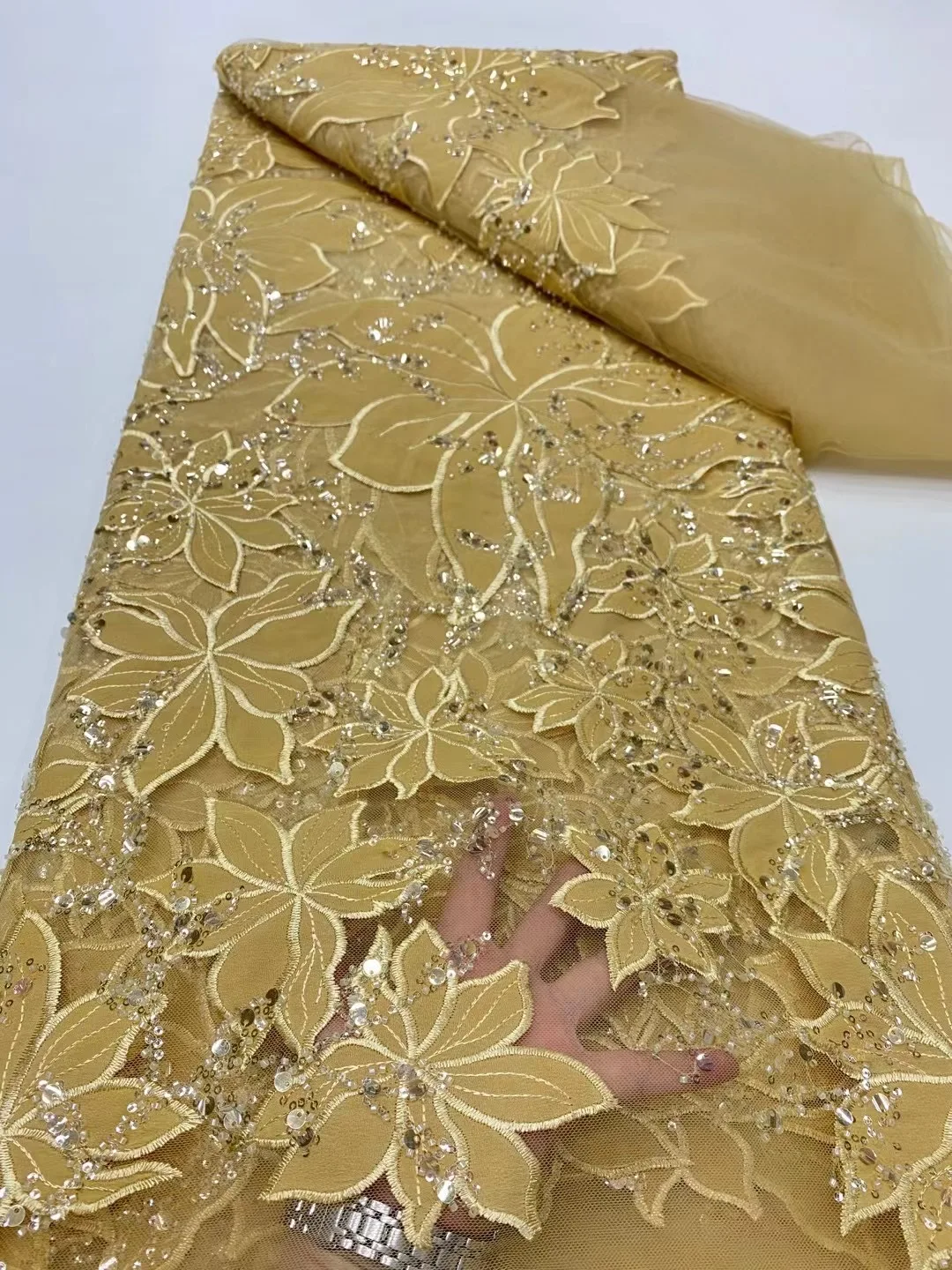 2025 High-Quality Africa Nigerian Sequins Cotton Embroidery Lace Fabric Tulle for Wedding Party Dress Chiffon 5 Yards DP0363
2025 High-Quality Africa Nigerian Sequins Cotton Embroidery Lace Fabric Tulle for Wedding Party Dress Chiffon 5 Yards DP0363