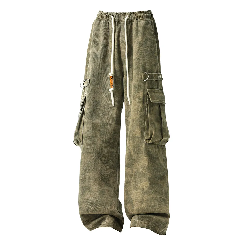 Men Military Camo Workwear Cargo Pants Elastic Waistband Drawstring Tactical Joggers Loose Straight Leg Big Side Pockets Outdoor
Men Military Camo Workwear Cargo Pants Elastic Waistband Drawstring Tactical Joggers Loose Straight Leg Big Side Pockets Outdoor