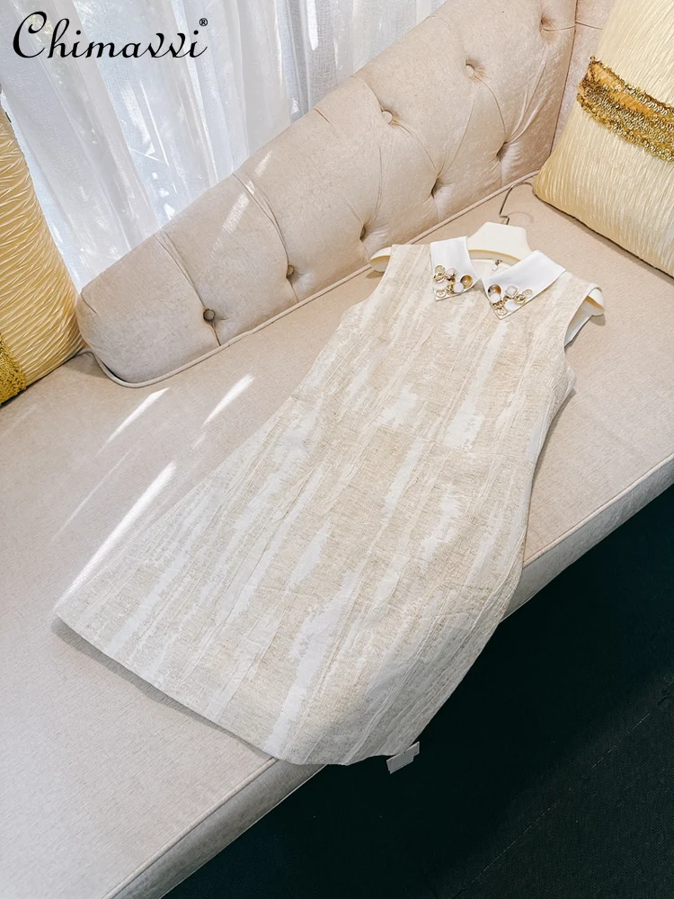 French Heavy Celebrity Party Dress Women 2025 New Summer Fashion Sleeveless Bead Buckle Waist Design Elegant Short Dress Women
French Heavy Celebrity Party Dress Women 2025 New Summer Fashion Sleeveless Bead Buckle Waist Design Elegant Short Dress Women