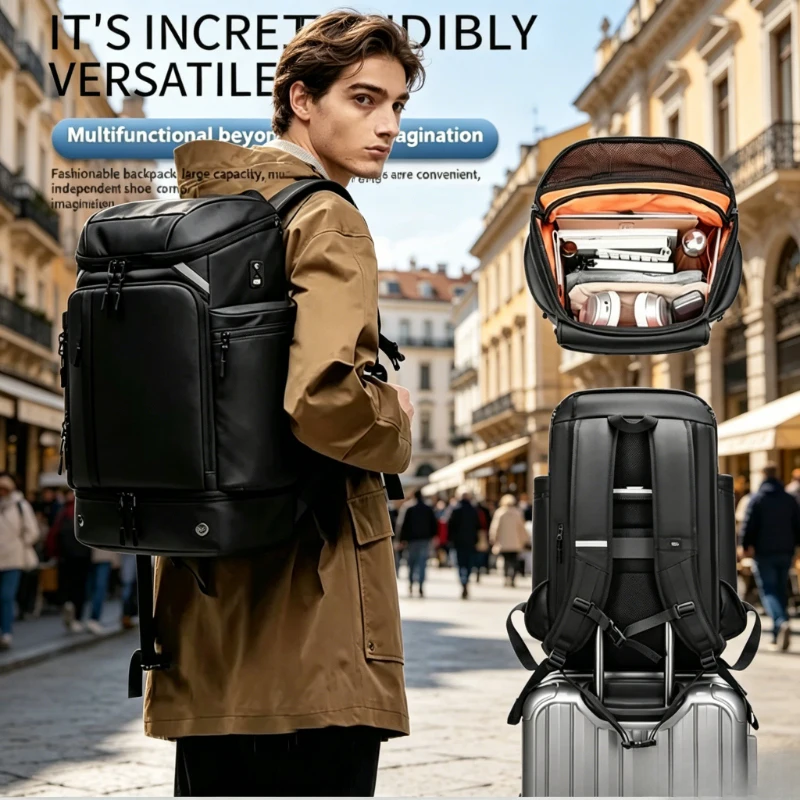 Men's Large Capacity Travel Backpack with Independent Shoe Compartment, Multifunctional Business Laptop Backpack, Durable Carry-
Men's Large Capacity Travel Backpack with Independent Shoe Compartment, Multifunctional Business Laptop Backpack, Durable Carry-