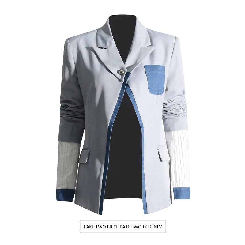 Minimalist niche color-blocked patchwork design fashionable two-piece denim jacket blazer vrouwen ropa mujer outerwear traf
Minimalist niche color-blocked patchwork design fashionable two-piece denim jacket blazer vrouwen ropa mujer outerwear traf