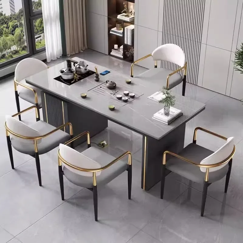 Rock slab tea table tea table and chair combination office kettle integrated reception room home living room small balcony tea
Rock slab tea table tea table and chair combination office kettle integrated reception room home living room small balcony tea
