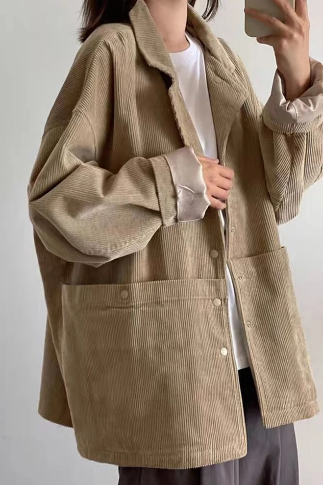 Spring and Autumn New Women's Jacket Commuter Suit Collar Casual Corduroy Jacket
Spring and Autumn New Women's Jacket Commuter Suit Collar Casual Corduroy Jacket