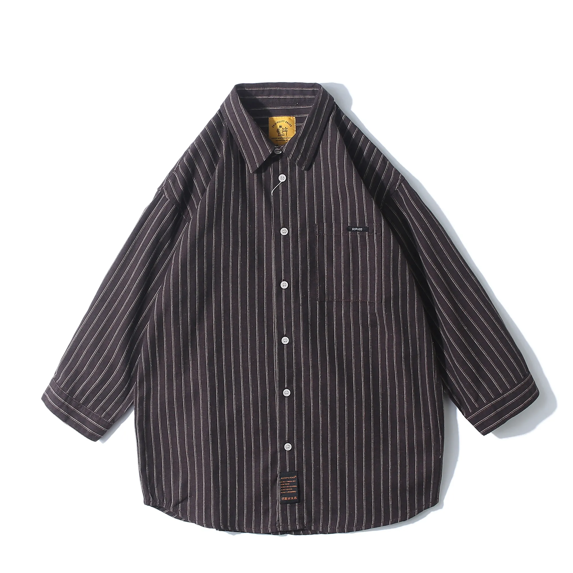 Oversized Vertical Stripe 3/4 Sleeve Shirt for Men Korean Trendy Embroidered Stylish Teenager's Casual Button-Down Lightweight
Oversized Vertical Stripe 3/4 Sleeve Shirt for Men Korean Trendy Embroidered Stylish Teenager's Casual Button-Down Lightweight