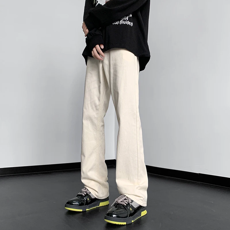 Men's Jeans Men's Solid Color Washed Cotton Pants American Style Men's Casual High Quality Micro-flared Denim Trousers B133
Men's Jeans Men's Solid Color Washed Cotton Pants American Style Men's Casual High Quality Micro-flared Denim Trousers B133