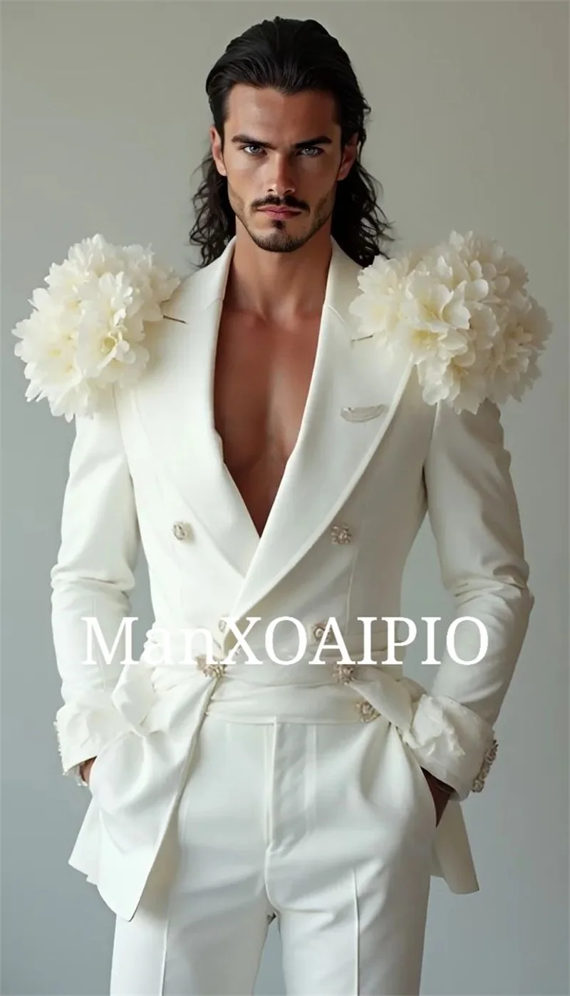 Белый мужской костюм, комплект из 2 предметов: пиджак + брюки, брюки, свадебный смокинг с 3D цветком, пальто для выпускного вечера, официальная офисная куртка по индивидуальному заказу
Белый мужской костюм, комплект из 2 предметов: пиджак + брюки, брюки, свадебный смокинг с 3D цветком, пальто для выпускного вечера, официальная офисная куртка по индивидуальному заказу