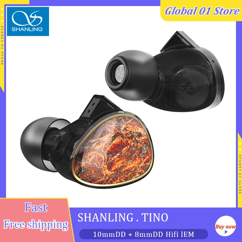 Shanling Tino 2DD In ear Earphone 10mm PU +8mm DLC Dual Dynamic Drive HiFi Music Earbuds 2Pin 3.5 4.4mm Cable Wired Headset
Shanling Tino 2DD In ear Earphone 10mm PU +8mm DLC Dual Dynamic Drive HiFi Music Earbuds 2Pin 3.5 4.4mm Cable Wired Headset