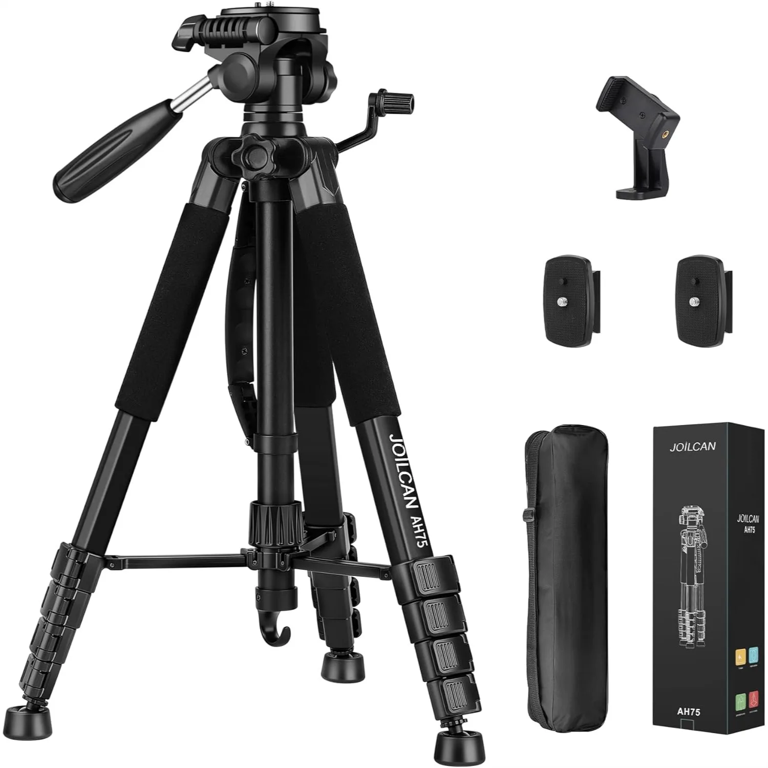 74" Tripod for Camera Phone Video Recording, Heavy Duty Tripod Stand with 3-Way Pan Head, Max Load 15 LB
74" Tripod for Camera Phone Video Recording, Heavy Duty Tripod Stand with 3-Way Pan Head, Max Load 15 LB