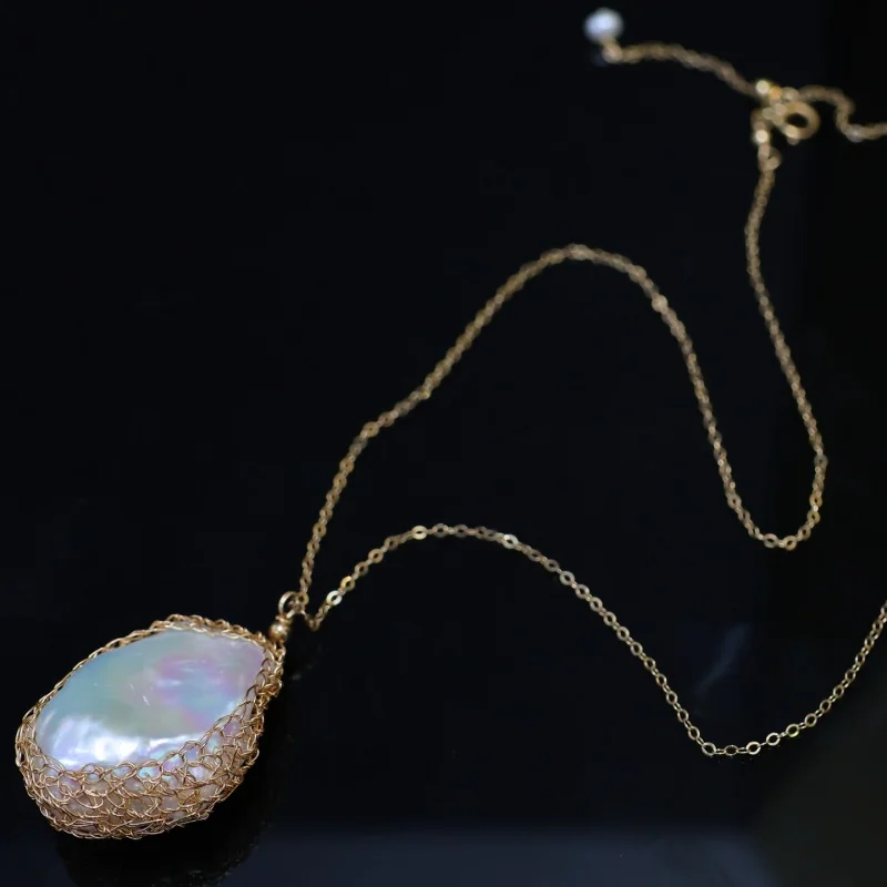 SGARIT Handwoven Natural Baroque Pearl Wedding Necklace 14k Filled Gold Women Fashion Temperament Jewelry
SGARIT Handwoven Natural Baroque Pearl Wedding Necklace 14k Filled Gold Women Fashion Temperament Jewelry