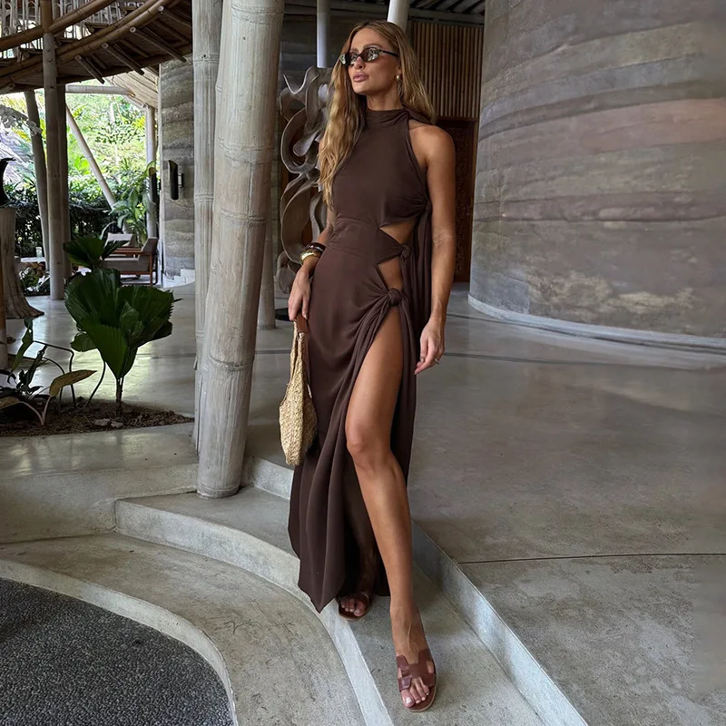 O-Neck Hollow High Split Women's Evening Dress Backless Sleeveless Prom Skirt Brown Sheath Slim Party Gown New Arrival In Stock
O-Neck Hollow High Split Women's Evening Dress Backless Sleeveless Prom Skirt Brown Sheath Slim Party Gown New Arrival In Stock