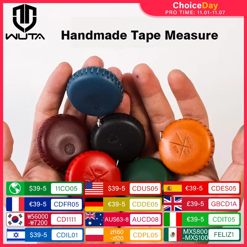 WUTA Soft and Retractable Tape Measure Genuine Leather Handmade Gift Portable Mini Ruler Case Body Tailor Craft Cloth Dieting
WUTA Soft and Retractable Tape Measure Genuine Leather Handmade Gift Portable Mini Ruler Case Body Tailor Craft Cloth Dieting