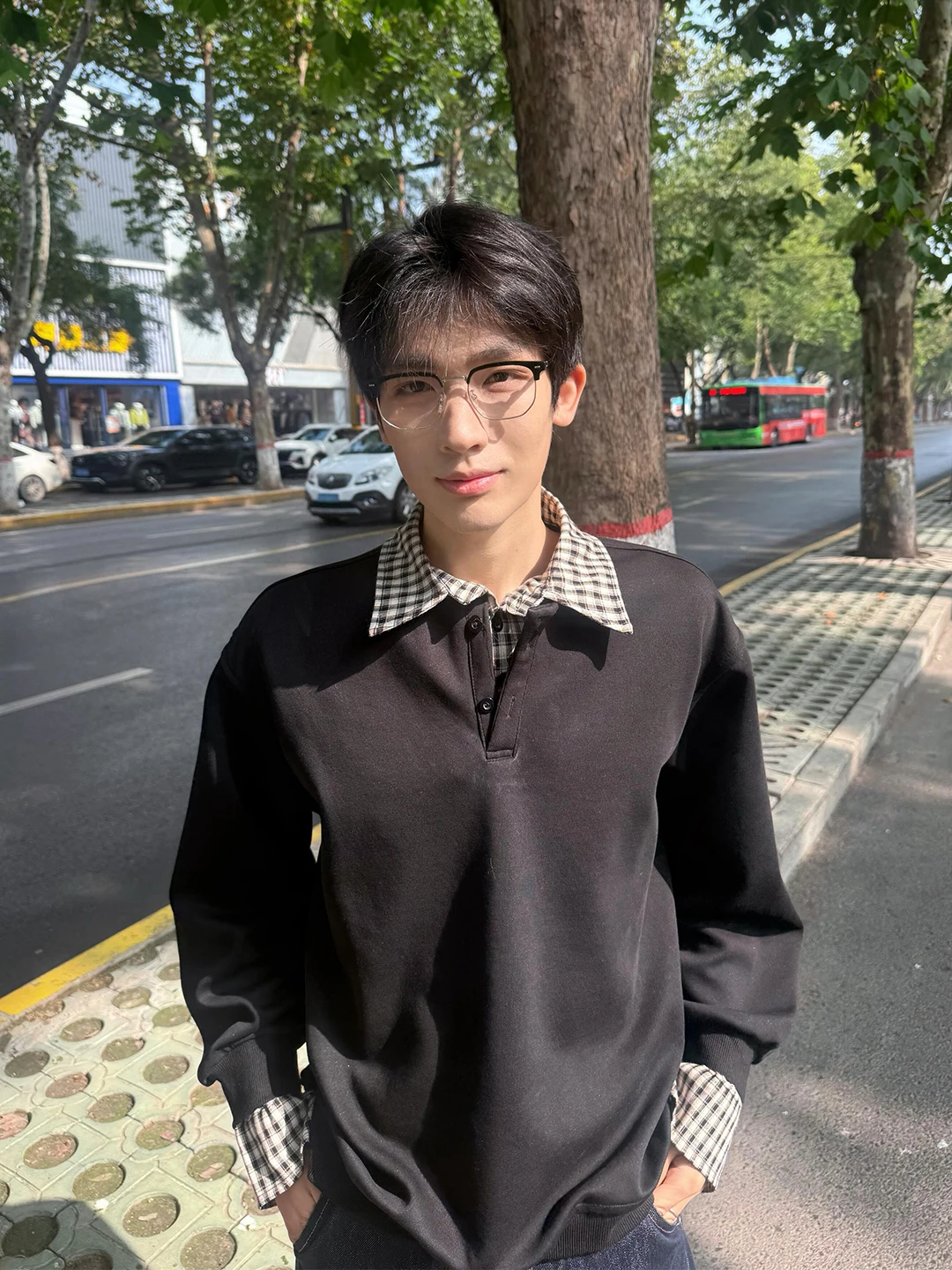 Bla Plaid Patchwork Long Sve irt Hoodie Men's Korean Sle Teenager Feeling Inner Wear Top Loose Fit Comfortable
Bla Plaid Patchwork Long Sve irt Hoodie Men's Korean Sle Teenager Feeling Inner Wear Top Loose Fit Comfortable