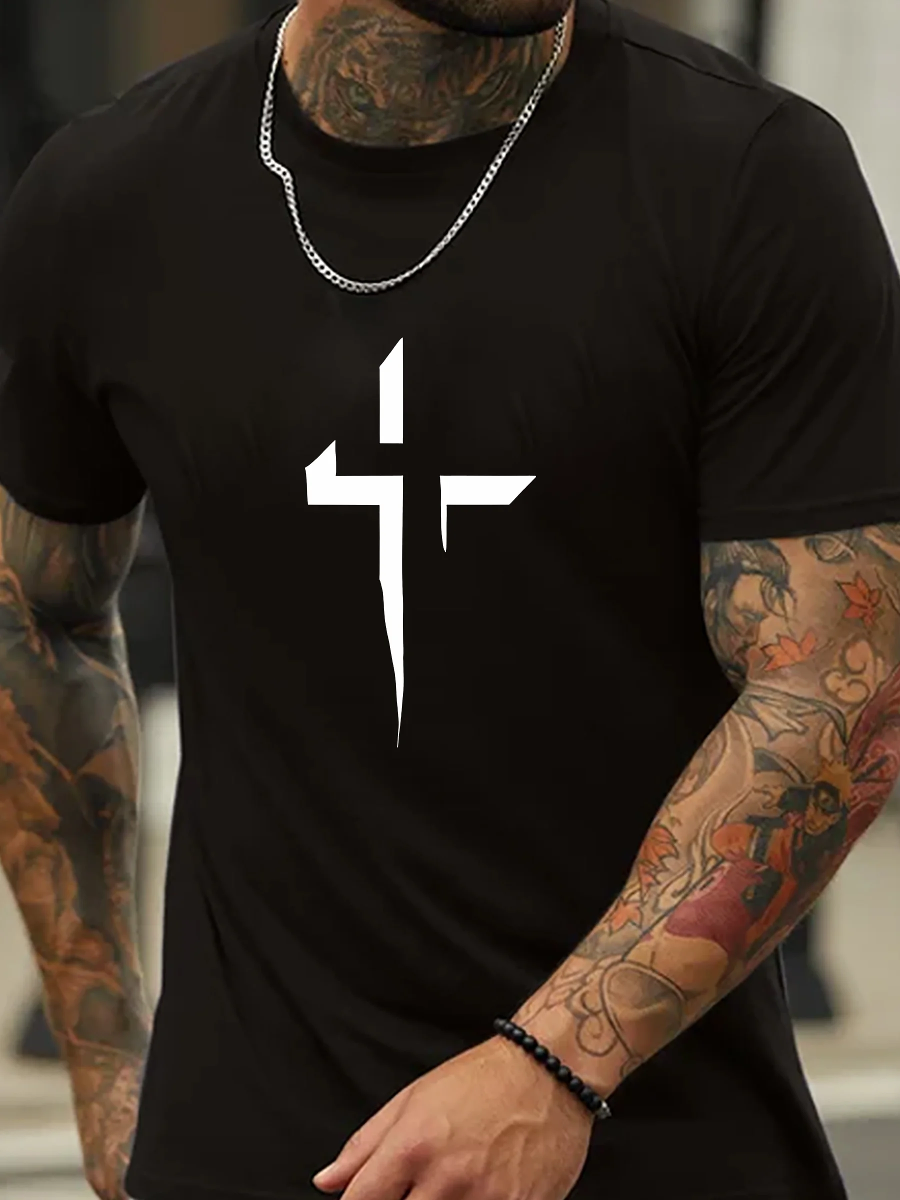 Summer Newest Men's Cross Graphic Print T-shirt Mens Designer Faith Tees Harajuku Y2k Vintage Cotton Trendy T Shirts for Male
Summer Newest Men's Cross Graphic Print T-shirt Mens Designer Faith Tees Harajuku Y2k Vintage Cotton Trendy T Shirts for Male