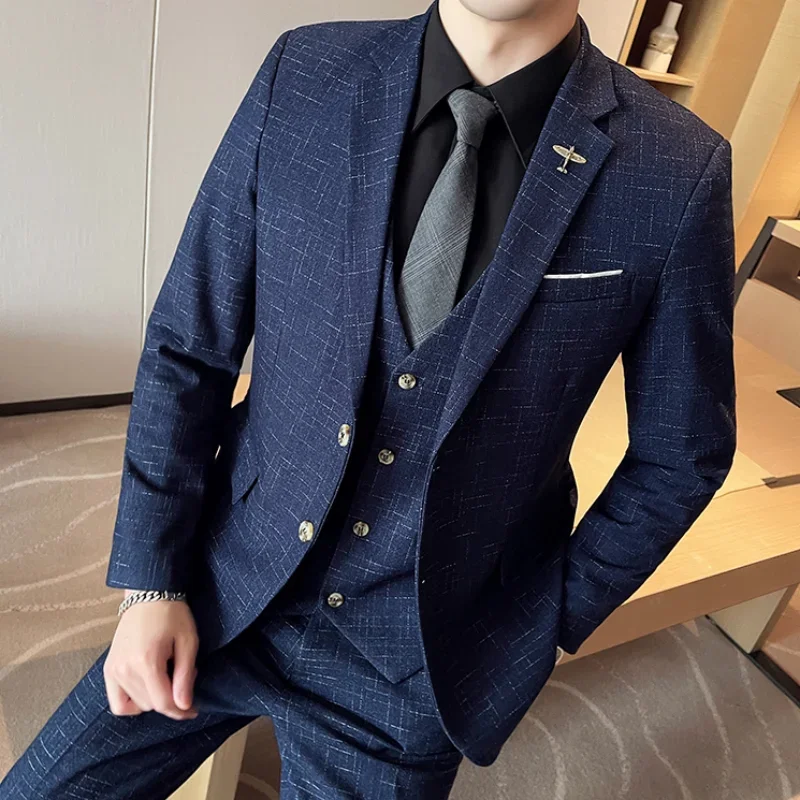 High Quality Men's Wedding Suit (suit + Vest + Trousers) Fashion Business Professional Suit Best Man Groom Wedding 3 Piece Set
High Quality Men's Wedding Suit (suit + Vest + Trousers) Fashion Business Professional Suit Best Man Groom Wedding 3 Piece Set