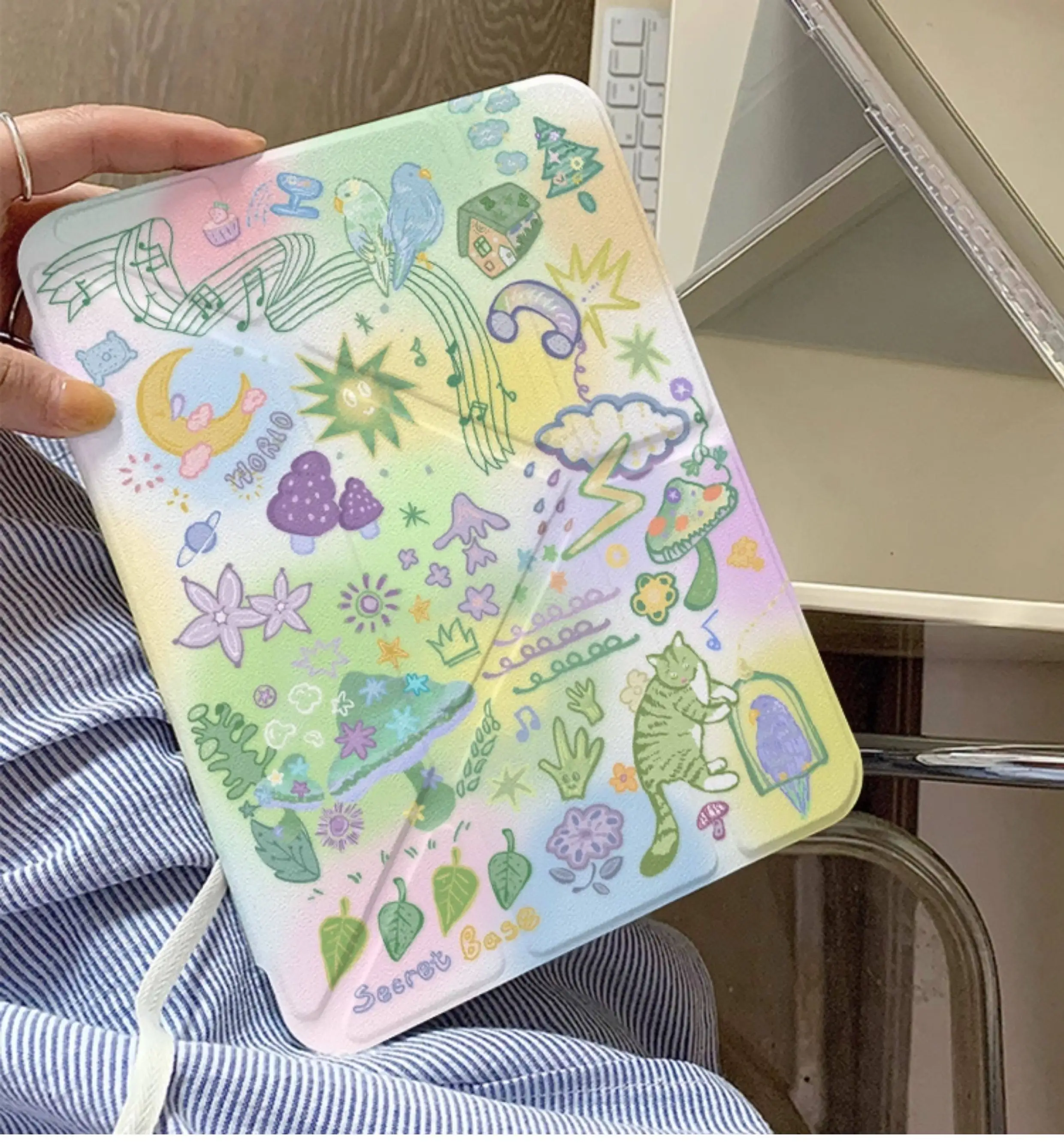 Colorful Gradient Dream Jungle Design For iPad Case iPad 11 Air 7 6 10 10.2”/10.9” Mini 7 Y+ Fold Cute Cover with Pencil Slot
Colorful Gradient Dream Jungle Design For iPad Case iPad 11 Air 7 6 10 10.2”/10.9” Mini 7 Y+ Fold Cute Cover with Pencil Slot