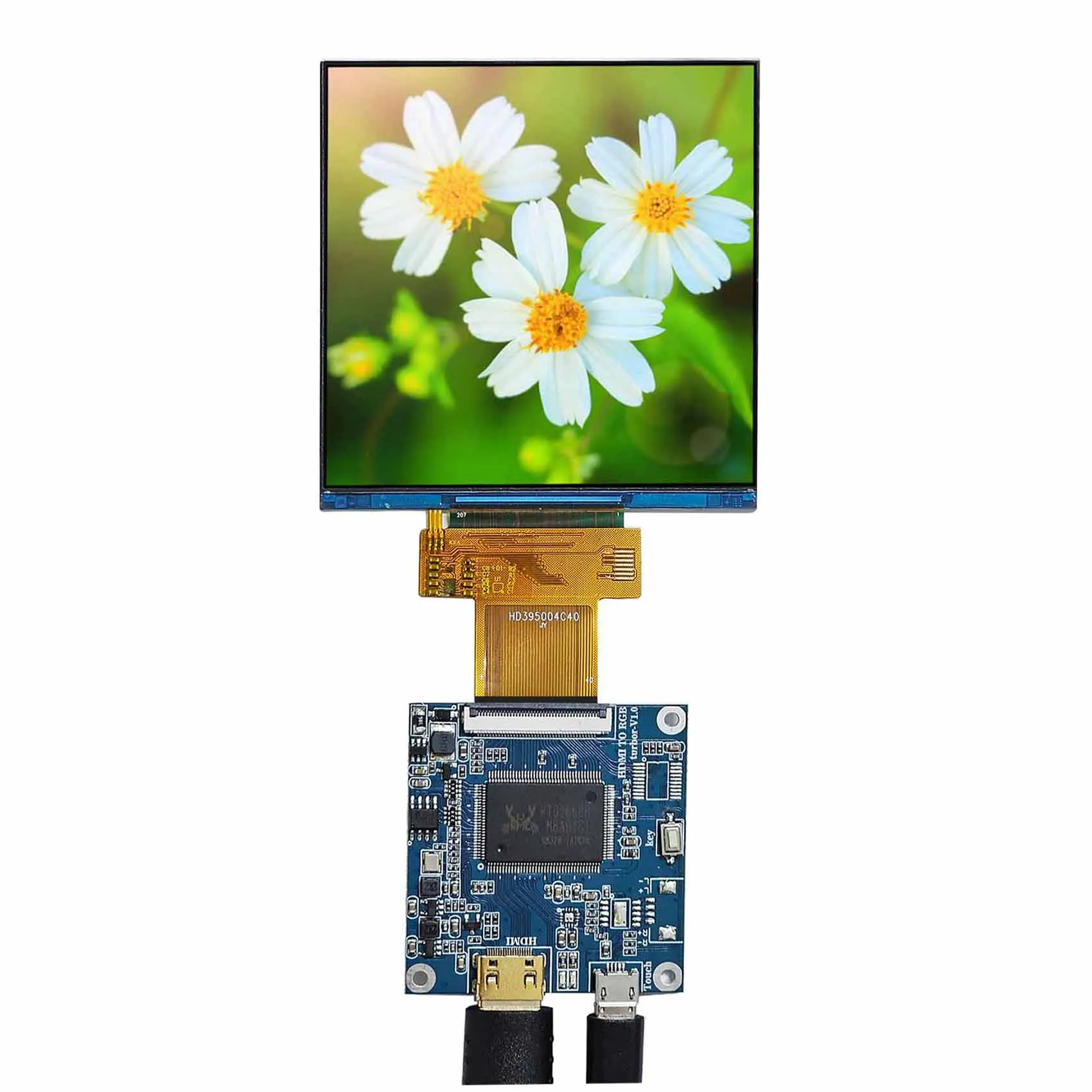 3.95" 720x720 300nit IPS MIPI LCD Screen & Mini HD MI Controller Board 40 pins
3.95" 720x720 300nit IPS MIPI LCD Screen & Mini HD MI Controller Board 40 pins