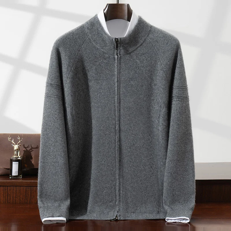 Осень-зима, 100% кашемировый свитер, мужской кардиган, полуводолазка, свободная утолщенная двойная молния, повседневный вязаный свитер, серое пальто
Осень-зима, 100% кашемировый свитер, мужской кардиган, полуводолазка, свободная утолщенная двойная молния, повседневный вязаный свитер, серое пальто