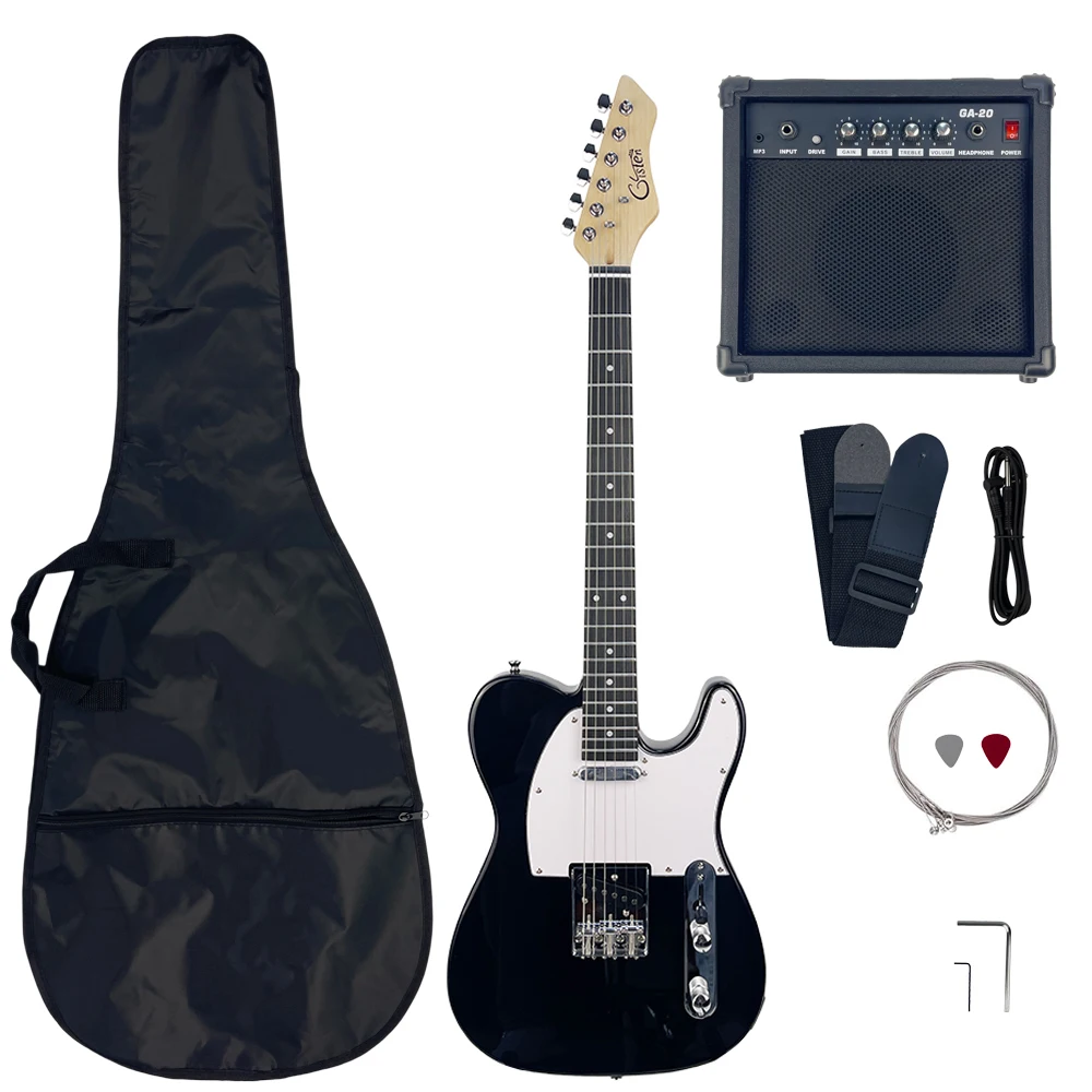 6-String, 24-Fret Electric Guitar (Black) with Cable and Accessories
6-String, 24-Fret Electric Guitar (Black) with Cable and Accessories