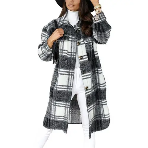 Women's Casual Long Plaid Cardigan irt Lapel Home Use Protective Clothing Flip Collar Sle No Brand
Women's Casual Long Plaid Cardigan irt Lapel Home Use Protective Clothing Flip Collar Sle No Brand