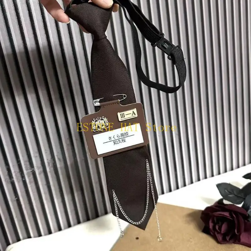 49MF Harajuku Галстук для школьной формы с бейджем на булавке Винтажная цепочка предварительно завязанный галстук
49MF Harajuku Галстук для школьной формы с бейджем на булавке Винтажная цепочка предварительно завязанный галстук